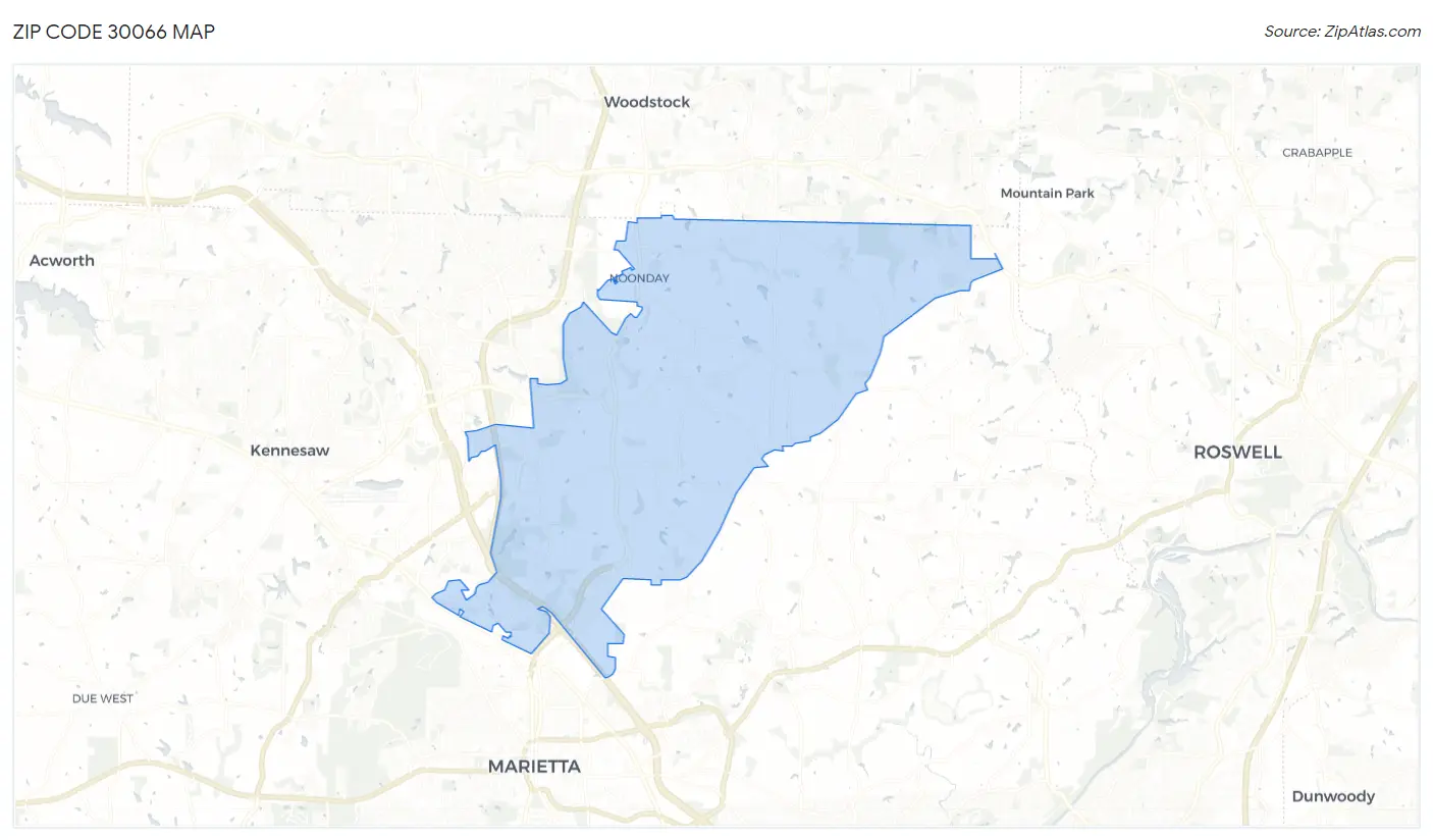 Zip Code 30066 Map