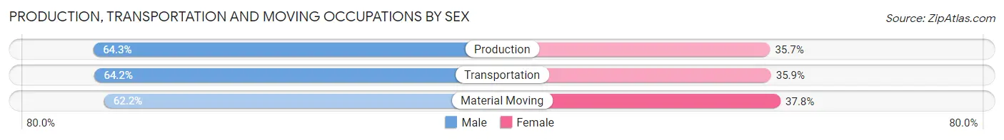 Production, Transportation and Moving Occupations by Sex in Zip Code 30076