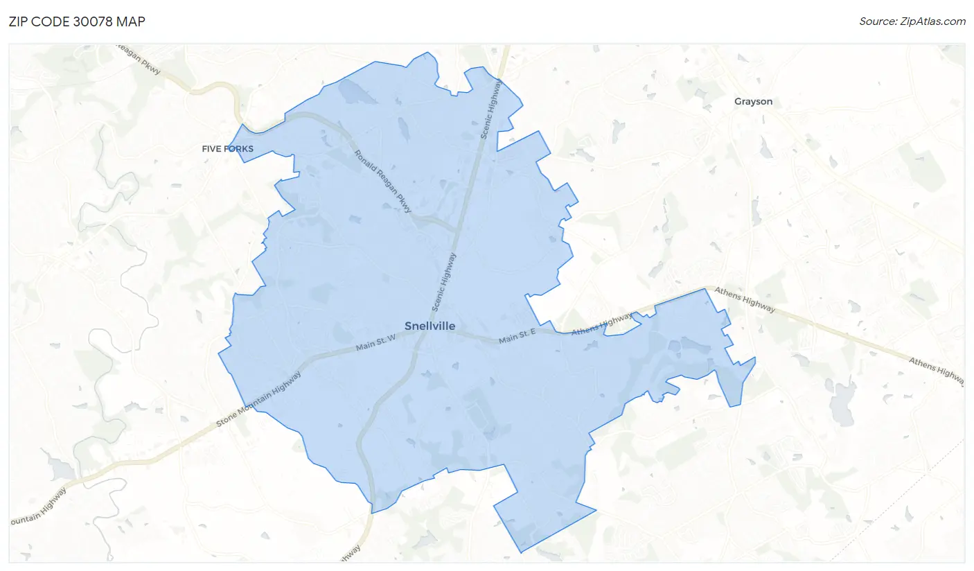 Zip Code 30078 Map