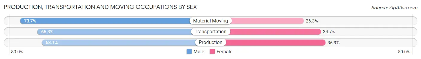 Production, Transportation and Moving Occupations by Sex in Zip Code 30092