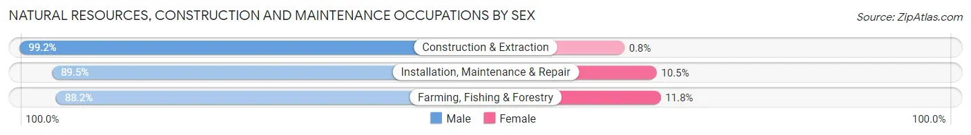 Natural Resources, Construction and Maintenance Occupations by Sex in Zip Code 30127