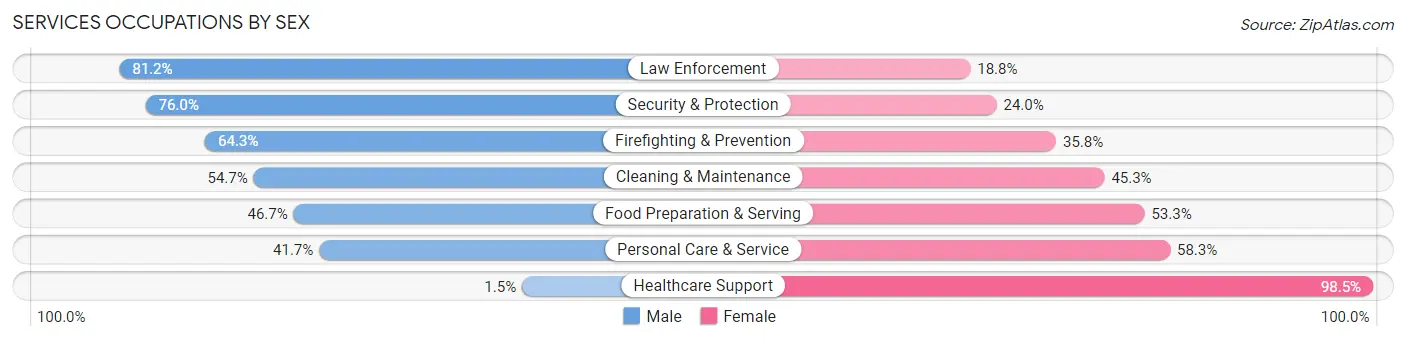 Services Occupations by Sex in Zip Code 30127