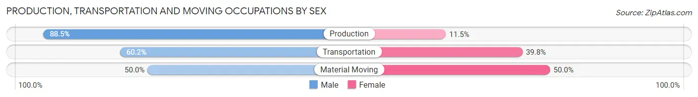 Production, Transportation and Moving Occupations by Sex in Zip Code 30145