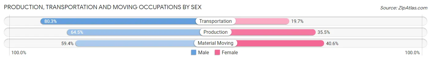 Production, Transportation and Moving Occupations by Sex in Zip Code 30152