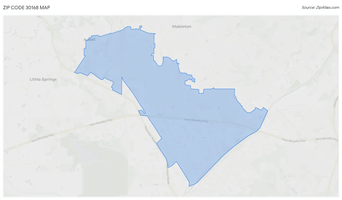 Zip Code 30168 Map