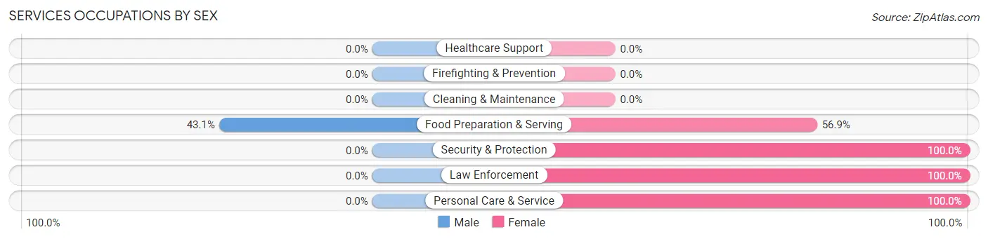 Services Occupations by Sex in Zip Code 30171