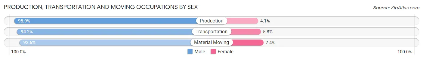 Production, Transportation and Moving Occupations by Sex in Zip Code 30204