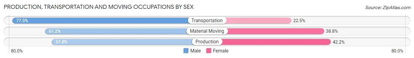 Production, Transportation and Moving Occupations by Sex in Zip Code 30223