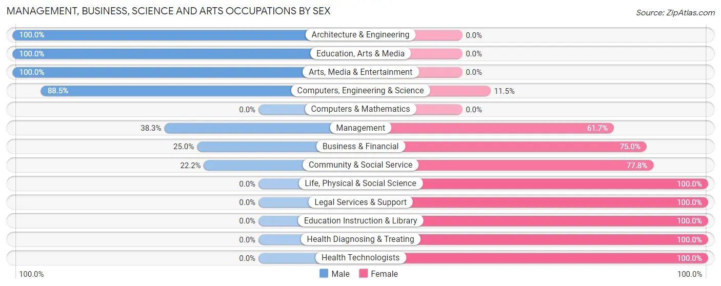 Management, Business, Science and Arts Occupations by Sex in Zip Code 30234