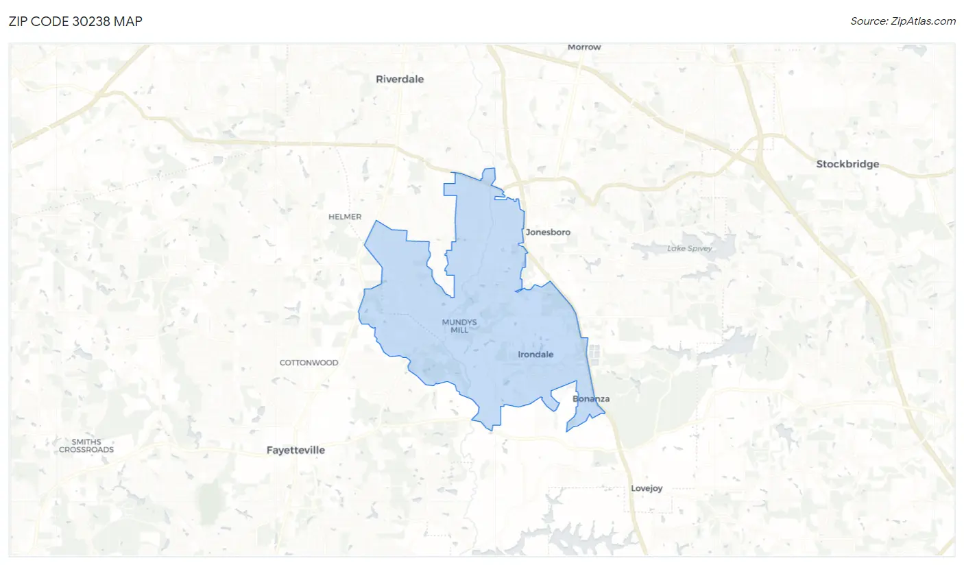 Zip Code 30238 Map