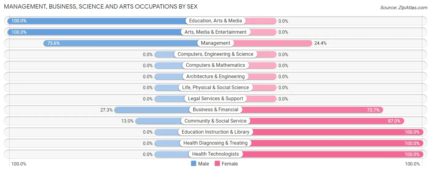 Management, Business, Science and Arts Occupations by Sex in Zip Code 30251