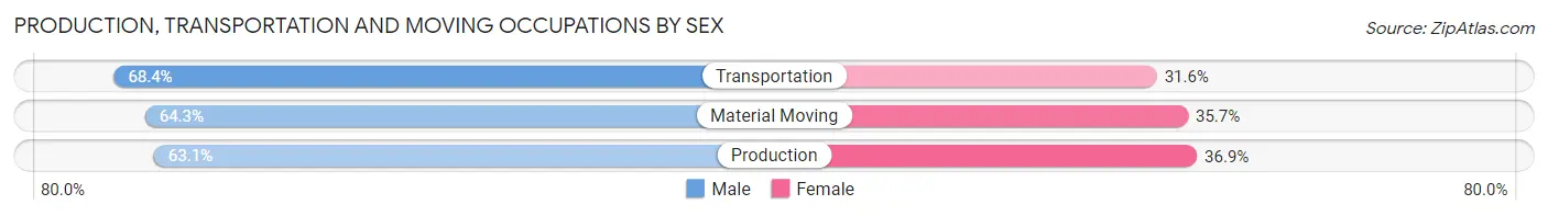 Production, Transportation and Moving Occupations by Sex in Zip Code 30274