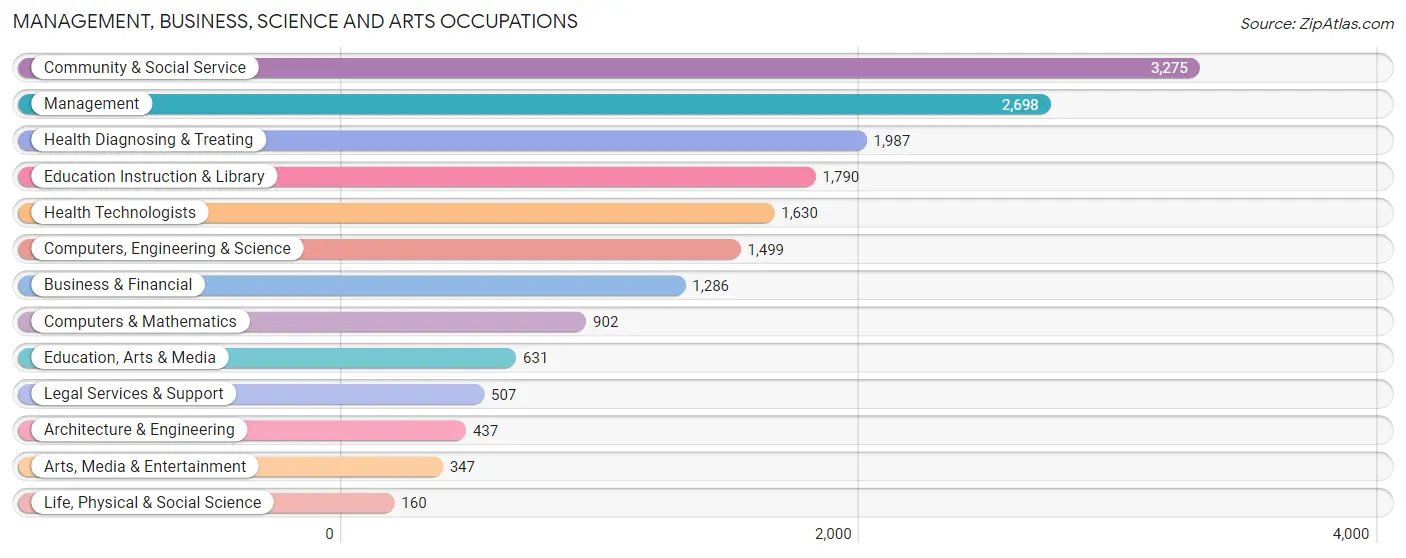 Management, Business, Science and Arts Occupations in Zip Code 30281