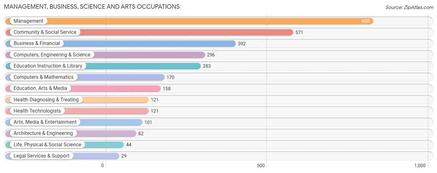 Management, Business, Science and Arts Occupations in Zip Code 30290