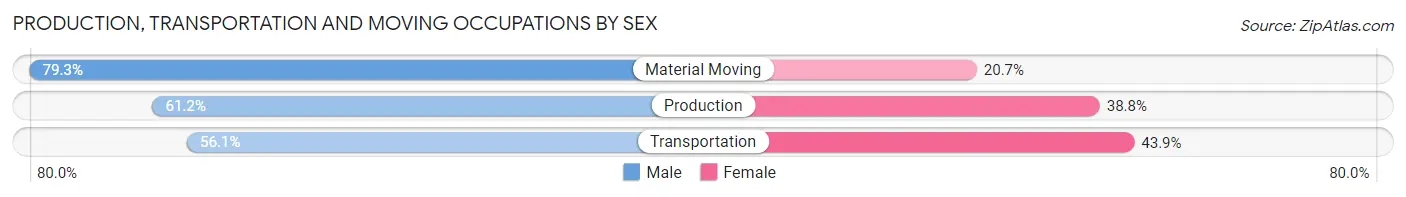 Production, Transportation and Moving Occupations by Sex in Zip Code 30291