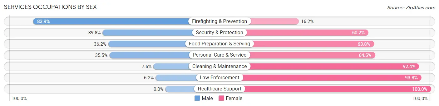 Services Occupations by Sex in Zip Code 30313