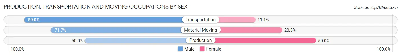 Production, Transportation and Moving Occupations by Sex in Zip Code 30314