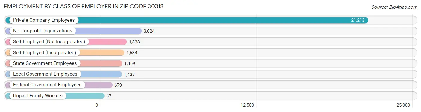 Employment by Class of Employer in Zip Code 30318