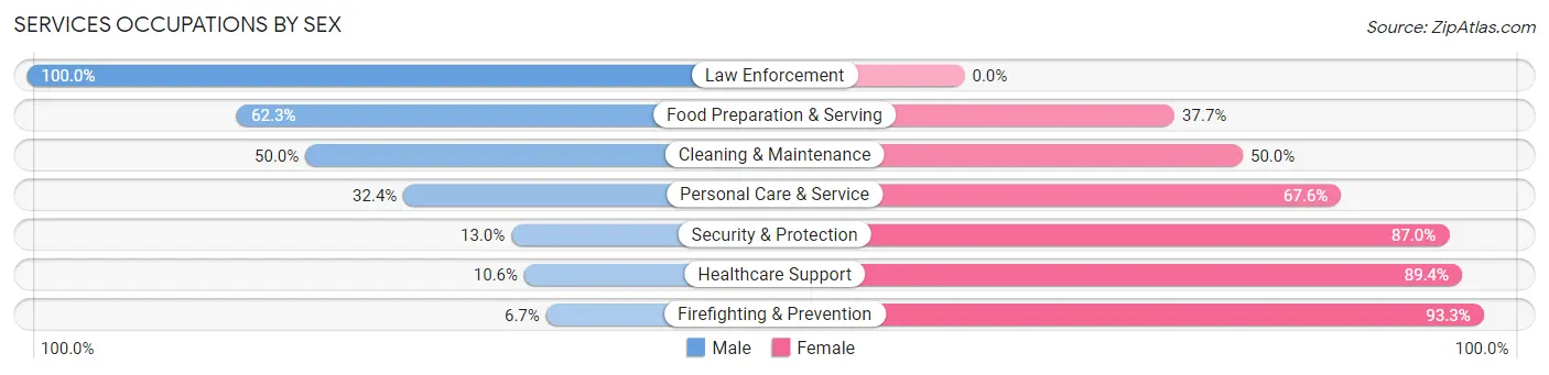 Services Occupations by Sex in Zip Code 30324