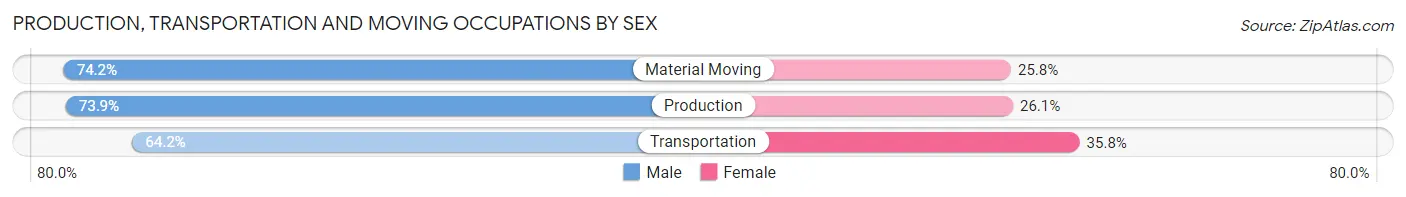 Production, Transportation and Moving Occupations by Sex in Zip Code 30328