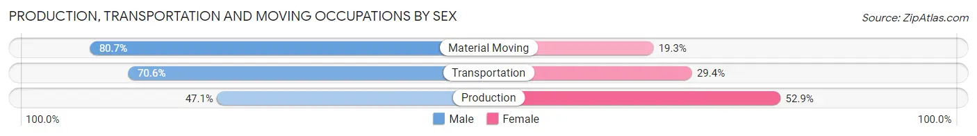 Production, Transportation and Moving Occupations by Sex in Zip Code 30331
