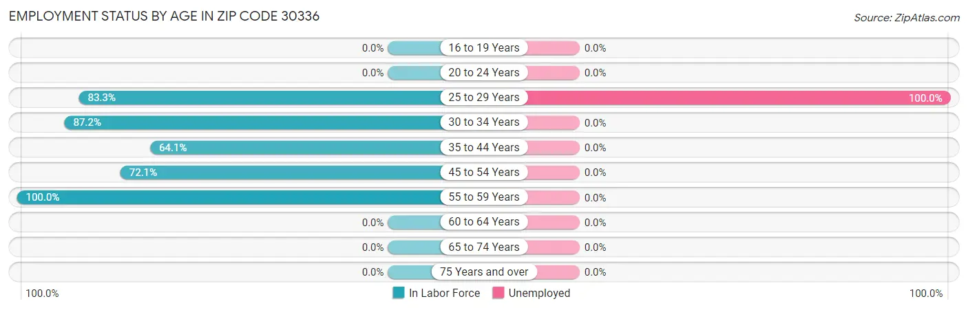 Employment Status by Age in Zip Code 30336