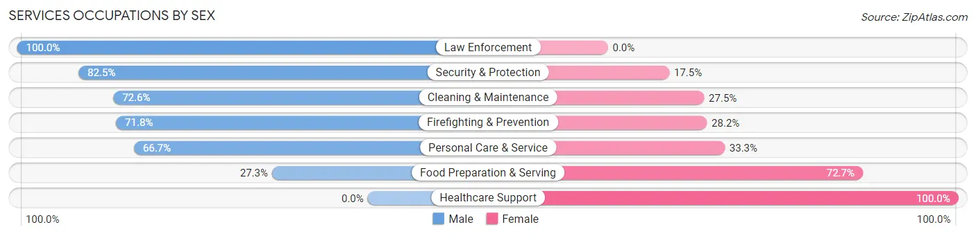 Services Occupations by Sex in Zip Code 30337