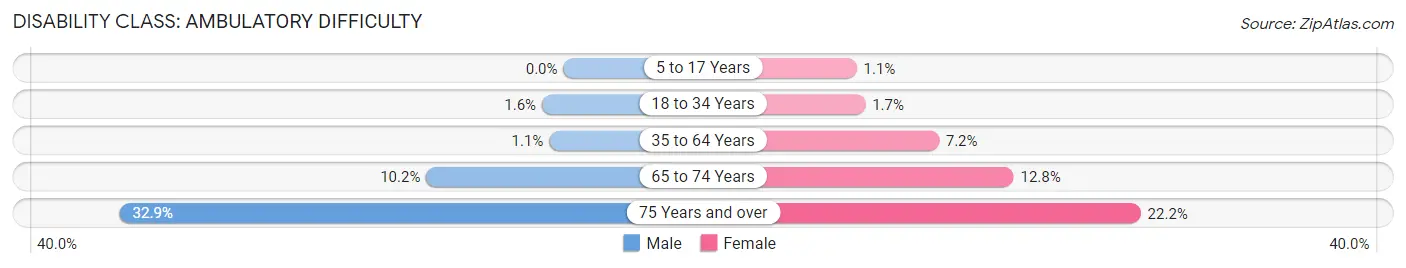 Disability in Zip Code 30338: <span>Ambulatory Difficulty</span>