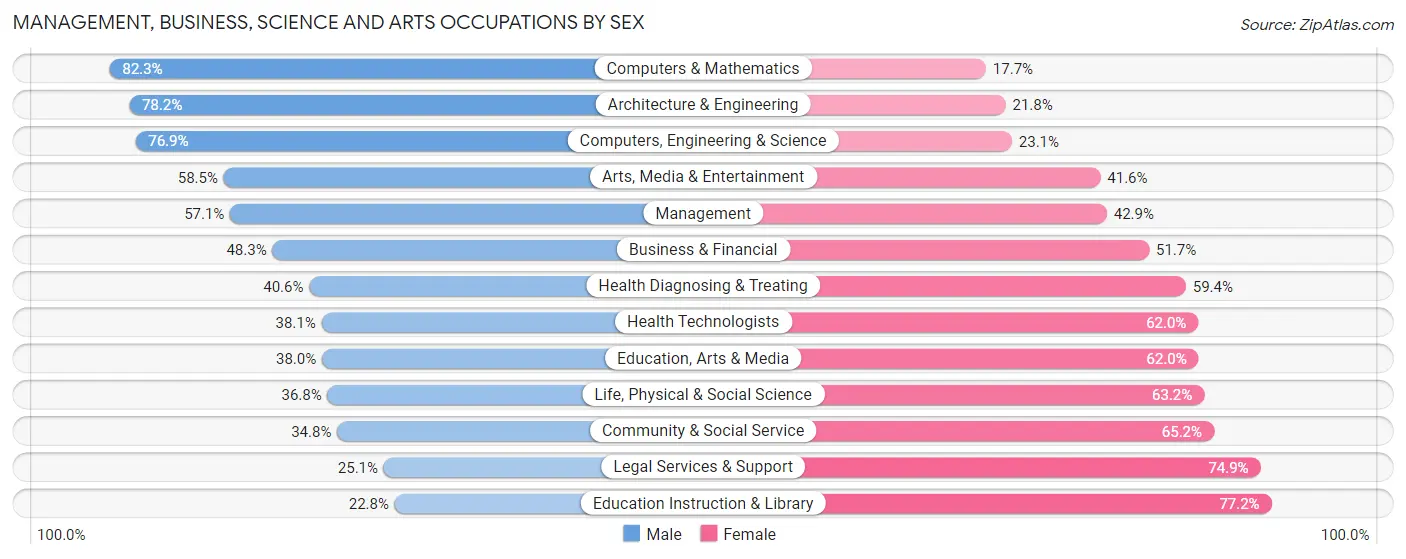 Management, Business, Science and Arts Occupations by Sex in Zip Code 30339