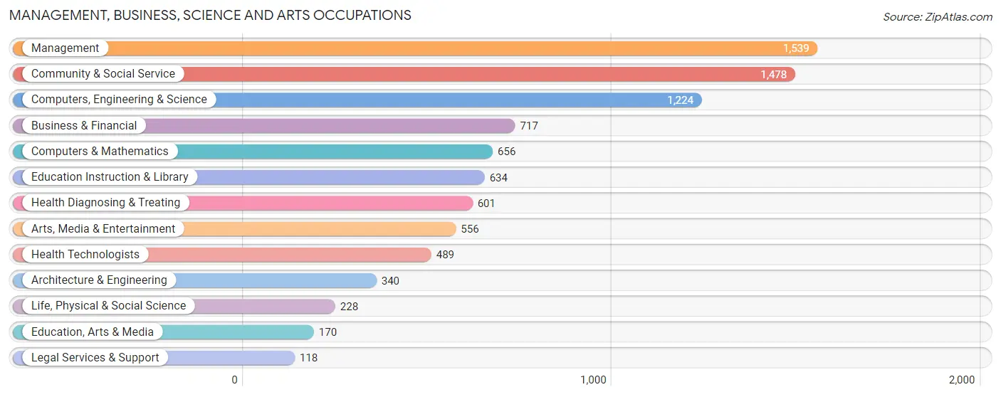 Management, Business, Science and Arts Occupations in Zip Code 30340