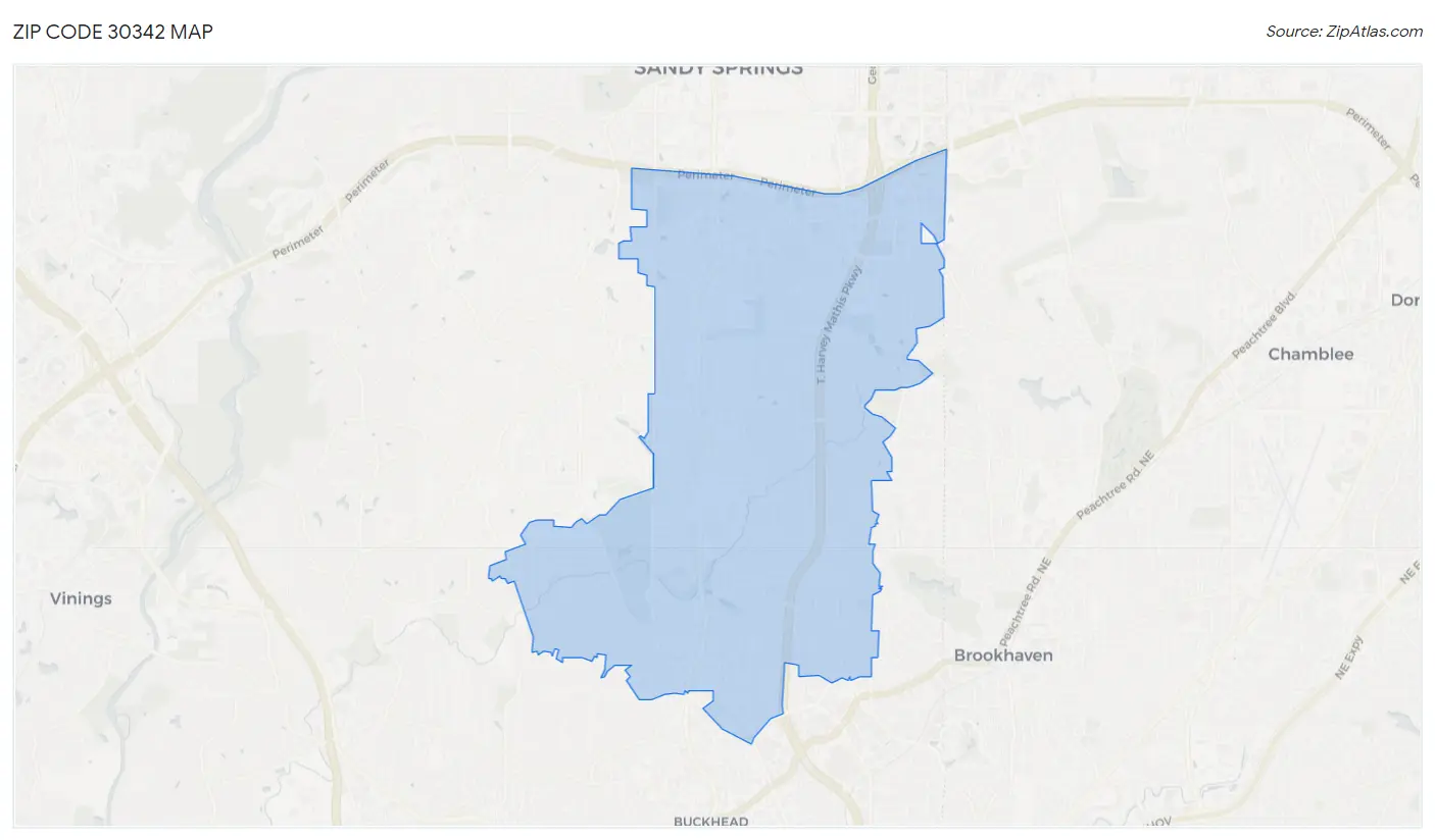 Zip Code 30342 Map