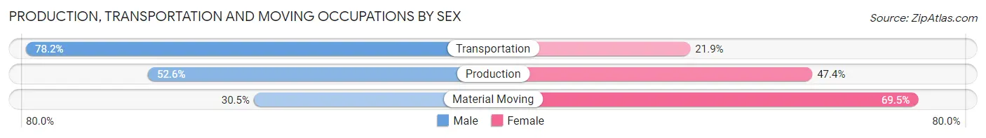 Production, Transportation and Moving Occupations by Sex in Zip Code 30342