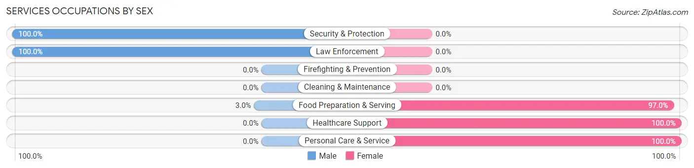 Services Occupations by Sex in Zip Code 30346