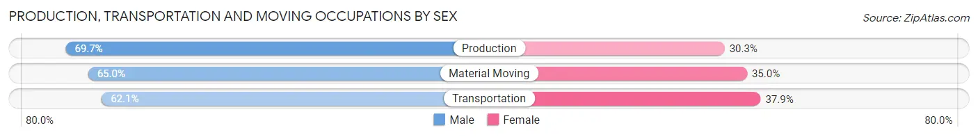 Production, Transportation and Moving Occupations by Sex in Zip Code 30349