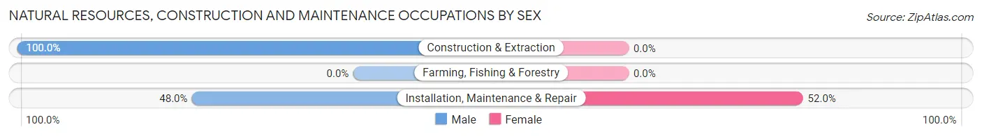 Natural Resources, Construction and Maintenance Occupations by Sex in Zip Code 30350
