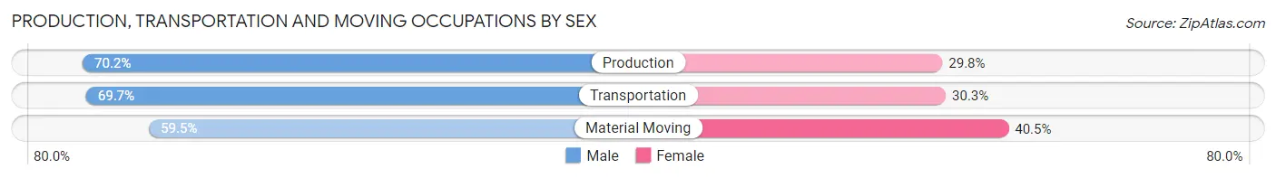 Production, Transportation and Moving Occupations by Sex in Zip Code 30360