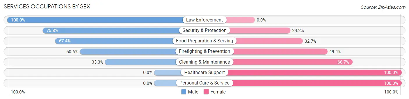 Services Occupations by Sex in Zip Code 30360