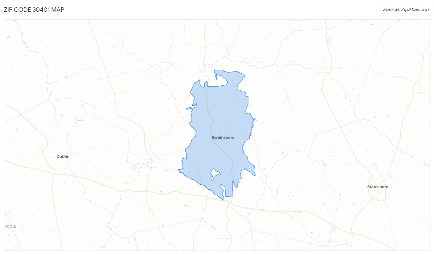 Zip Code 30401 Map