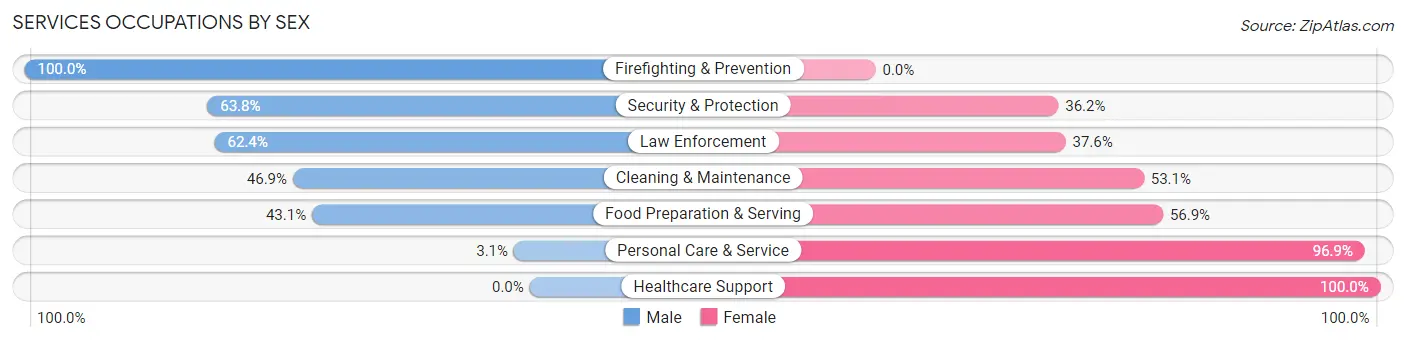 Services Occupations by Sex in Zip Code 30417