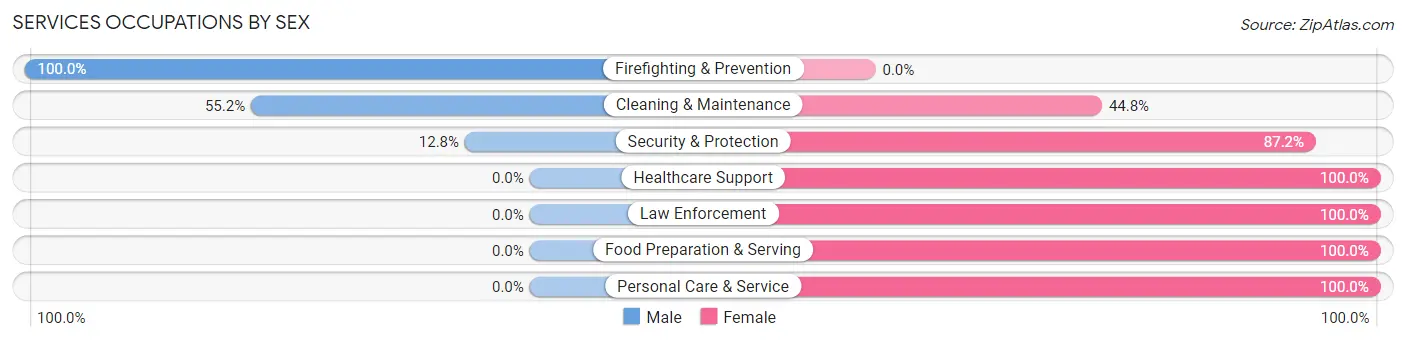 Services Occupations by Sex in Zip Code 30434