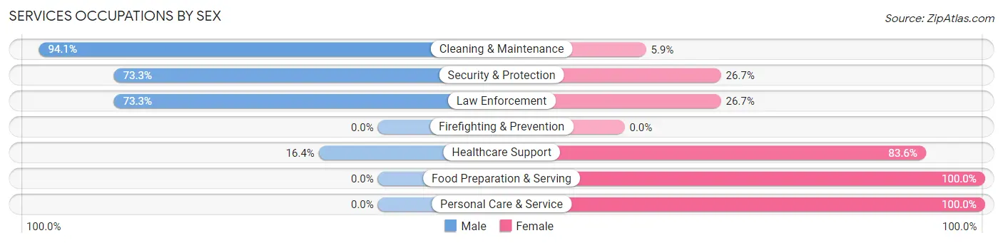 Services Occupations by Sex in Zip Code 30453