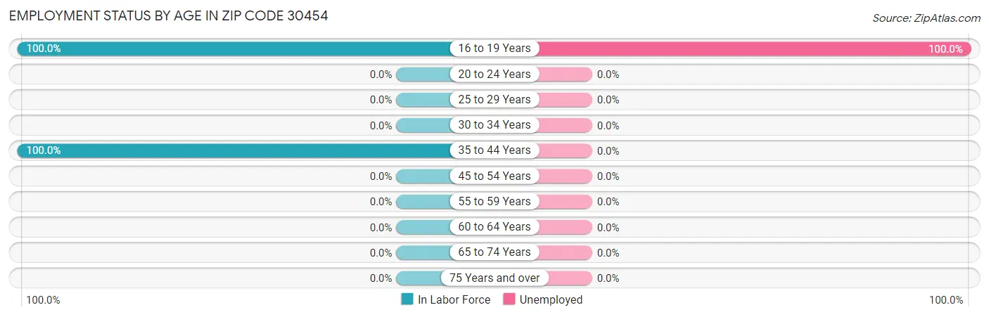Employment Status by Age in Zip Code 30454