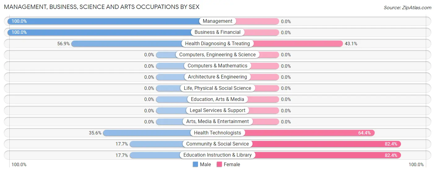 Management, Business, Science and Arts Occupations by Sex in Zip Code 30470