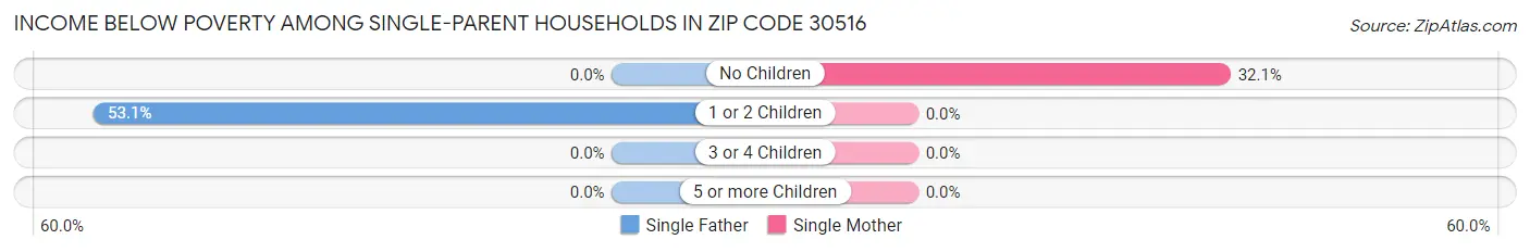 Income Below Poverty Among Single-Parent Households in Zip Code 30516