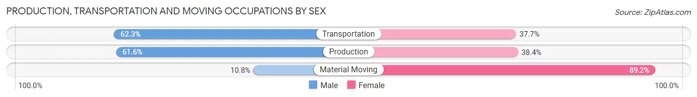 Production, Transportation and Moving Occupations by Sex in Zip Code 30521