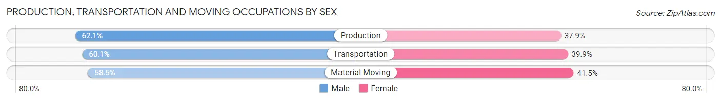 Production, Transportation and Moving Occupations by Sex in Zip Code 30528