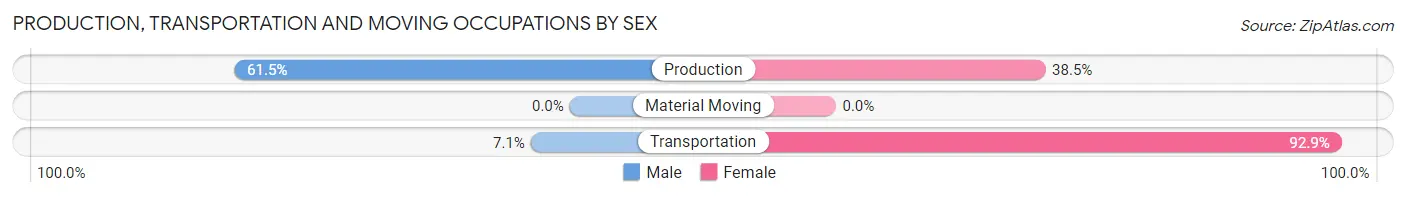 Production, Transportation and Moving Occupations by Sex in Zip Code 30537