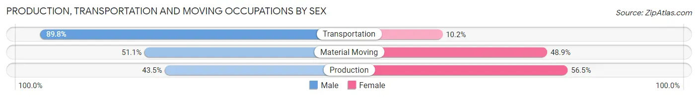 Production, Transportation and Moving Occupations by Sex in Zip Code 30538