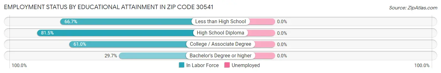 Employment Status by Educational Attainment in Zip Code 30541