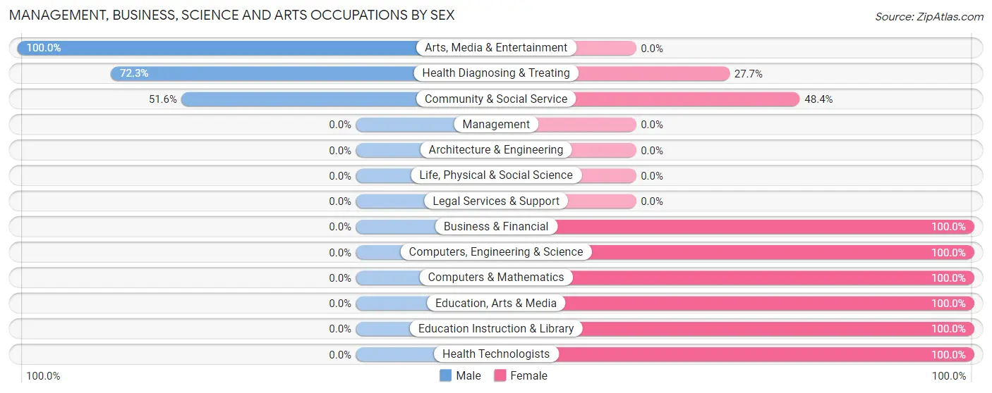 Management, Business, Science and Arts Occupations by Sex in Zip Code 30541